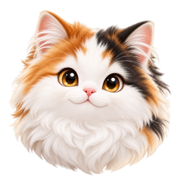 复盘猫三花狮子猫 Logo